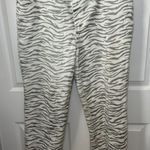 Chico's  Platinum Ultimate Fit Ankle Jeans Metallic Silver Zebra Print Size L/14‎ Photo 0