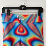 Electro Threads Vibrant Multicolor Rainbow Tie Dye Retro Yoga Workout Leggings Blue Size M Photo 3