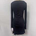 ASOS New  Elegant Black Keyhole Ruched Little Black Dress Size 4 Photo 2