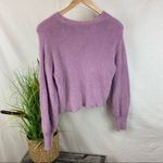 Wego Lavender Purple Soft Cozy Cropped Long Sleeve Crewneck Sweater S Photo 2