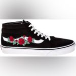 Vans  Sk8 mid high top sneakers rose thorns embroidered black red women’s‎ size 8 Photo 8