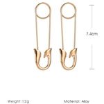 Hollow Big Pin Stud Drop Earrings Gold Photo 1