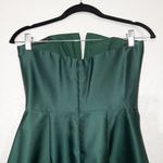 Alfred Sung NWT Hunter Green Strapless Notch Neck Satin Gown Size 0 Photo 5