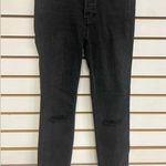 Free People Button Fly Studded Distressed Raw/Frayed Hem Black Jeans - Size 25 Photo 0