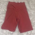 Aerie Real Me High Waisted Crossover Bike Shorts in a pink rose woman’s small Photo 3