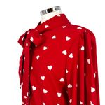 Unique Vintage Gwen Red White Heart Print Blouse Puff Sleeve Size Large Photo 4