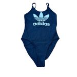 Adidas  Women Navy‎ Blue One Piece Swimsuit Trefoil Logo Spaghetti Strap Size L Photo 1