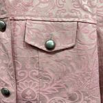 Casual Corner Vintage Y2K Pale Rose Pink Damask Button Front Jean Jacket Size 12 Photo 3