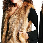 Forever 21 Shaggy Faux Fur Brown Vest Size Small Photo 0