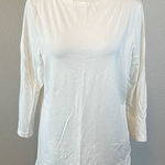Jones New York 3/4 Sleeve Boatneck TShirt White Size Large Petite Photo 0