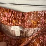 Garnet Hill Garnet‎ Hill Floral Print Pull On Pants Wide Tencel Linen Blend Rust Orange Fall Photo 8