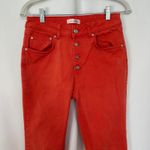 ANINE BING  Denim Jeans Button Fly High‎ Rise Orange Peach Women's Size 28 Photo 2