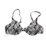 ANDIE  Swim The Sicily Snakeskin Bikini Top Black Cream Size Small Snake Print Photo 1