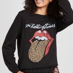 The Rolling Stones  Leopard Print Sweatshirt Size Medium Photo 0