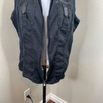 Harley Davidson  Full Zip Vest Sleeveless Shirt Black Sz 1W Women’s Collar Top Photo 2
