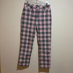 J McLaughlin Yara Pant Winthrop Plaid Cream Black Red White Size 6 Photo 2