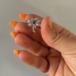 Silver Blue Red Dragonfly Pin Jewels Lapel Small Collector Jewelry Vintage Photo 2