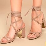 Lulus Alisa Mauve Suede Lace Up Heels Photo 0