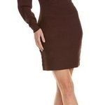 Ganni NEW Ruched Ribbed-Knit Asymmetrical Mini Dress size L Grape Photo 0