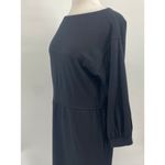 Halston Heritage Vintage Halston Wool Midi Sheath Dress Boat Neck 3/4 Sleeve Black Womens 12 Photo 4