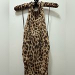 ZARA NWT  animal print leopard tulle ruched dress large Photo 5
