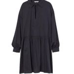 H&M  L.O.G.G. Drop Waist Collared Black Dress Medium Photo 0