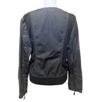 Sundance Women’s Size 14 Gray Denim Moto Jacket Asymmetrical Zip Stretch Photo 5