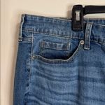 Torrid  Feel The Fit Blue Denim Jean Skirt with Front Slit Raw Hem size 16 Photo 4