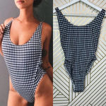 LIONESS  The‎ Bo Derek Gingham One Piece Swimsuit in Black Size XS Photo 1