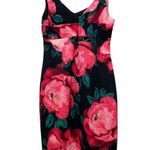 Trina Turk NWT  Sleeveless Floral Midi Dress Pink Red Black Size 0 Wedding Guest Photo 1
