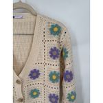 Sonoma  Crochet Floral Button Crop Sweater Women S Cream Coquette Fairy Whimsical Photo 7