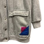 90s Vintage grannycore reversible sweatshirt jacket, gray and blue, Size XL Photo 2