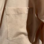 Calvin Klein  Pale Blush Shimmery‎ Half Front Zip Long Sleeve Blouse Size Large Photo 4