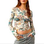 Free People Floral Lettuce Hem Long Sleeve Dreamed Of You Top NWT *raredeadstock Photo 2
