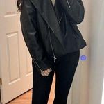 H&M Vegan Faux Leather Biker Moto Jacket black sz XXL Photo 5