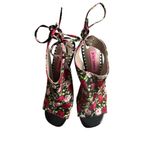 Betsey Johnson Rexie Rose Print Floral Lace Back Heels Size 8 Photo 7