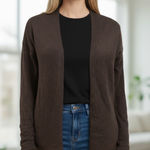 White and warren Cashmere brown cardigan size med Photo 0