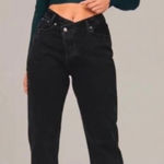 Abercrombie & Fitch  The Dad High Rise Jean Size 8 / 29 Cross Front Black Photo 0