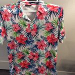 Tropical Floral short Sleeve GreenSide Golf Womens Polo Size Large Photo 0