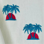 Vintage Tropical Button Down Top Swim Cover Up Embroidered Jeweled Women Size 2X White Photo 1