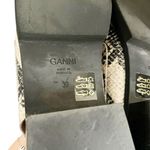 Ganni  Black and White Snakeskin Crystal Embellished Slingback Loafers Size 9/39 Photo 5