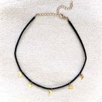 Black Choker with Moon + Star Gold Charms — New in Package Photo 0