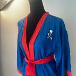 Elegant Blue and Red Women's Robe Photo 1