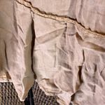 April Cornell Linen Blend Cardigan with Embroidery Size XS Tan Photo 4