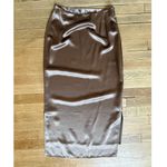 LATTELIER Copper Brown Pencil Slip Skirt Size Small Photo 2