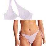 Abercrombie & Fitch NWT  Purple Shimmer Asymmetrical String Bikini- Size Medium Photo 0