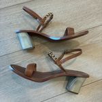 Tory Burch  Gemini Link 65mm Sandal Heel Royal Tan Leather Size 9 Photo 2