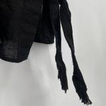 Free People Top Black Cotton Blend Tie Sides Cropped Crop Boxy Casual Light Photo 8