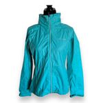 Columbia Womens Jacket Sz M Teal Windbreaker Rain Jacket Hooded Lightweight Photo 4