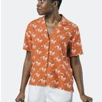 Brava Fabrics Mikia Printed Coral Blouse Orange Photo 8